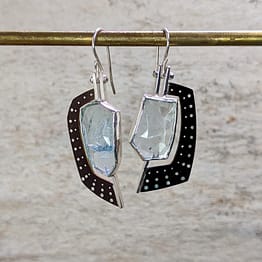 aquamarine rose cut earrings